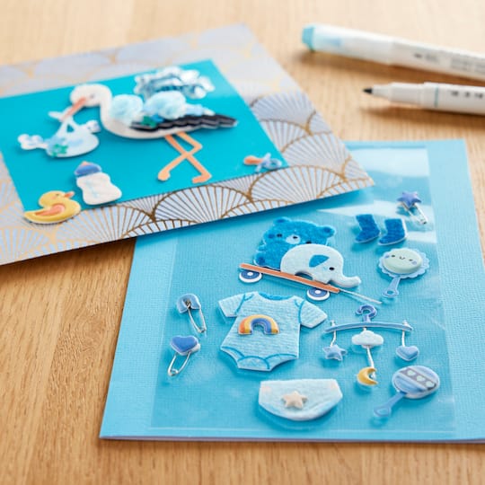 Baby Boy Stork Dimensional Stickers by Recollections™